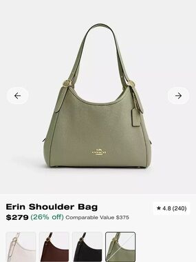 NWT Coach Erin Shoulder Bag matcha